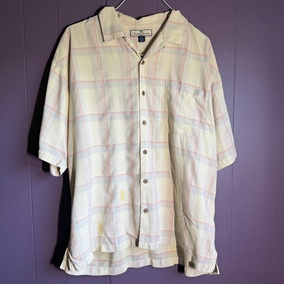 Tommy Bahama 100% Silk Plaid Button Down Shirt – Size XL - Picture 5 of 6